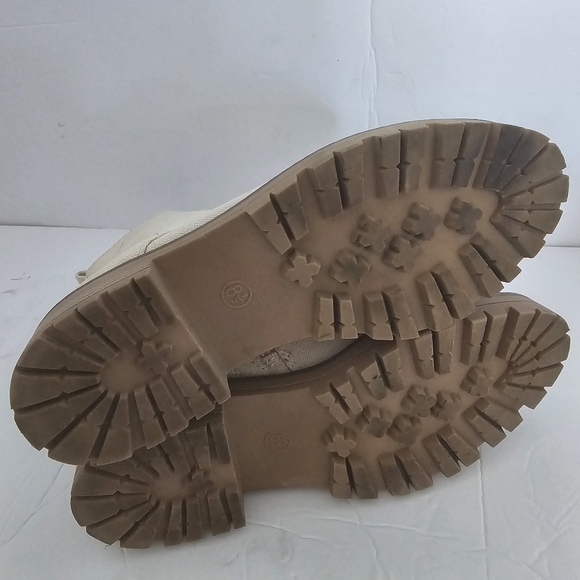 Universal Thread Cream Lace Up Combat Boot Easy Zip Size 8.5 M - Picture 8 of 8